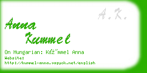 anna kummel business card